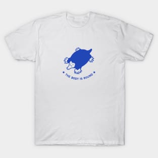 Small chonky mole with round body. Minimal stylized design in blue ink T-Shirt